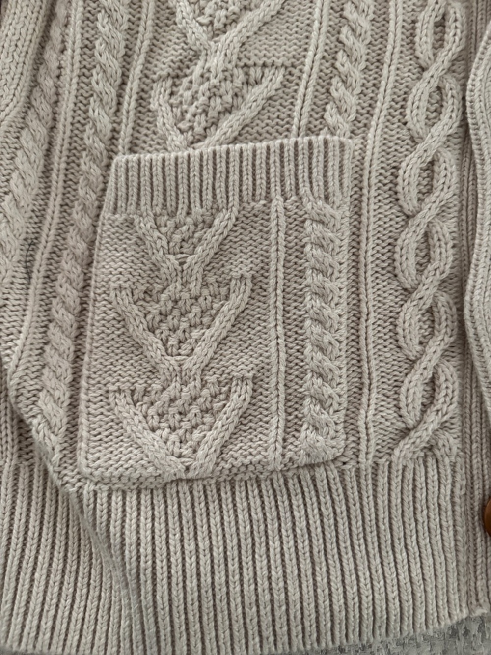 J. Crew Men's Cable Shawl Collar Cardigan - Cream - Picture 4 of 7